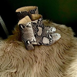Snakeskin worn once short booties